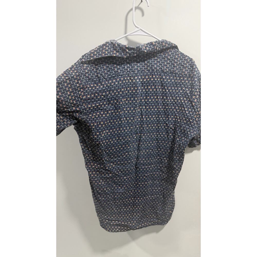 VTG 70's Sutton Collection Plais Short Sleeve Shirt Size L Geo Print - Picture 7 of 7